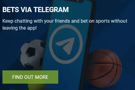 Betting via Telegram at 1xBet