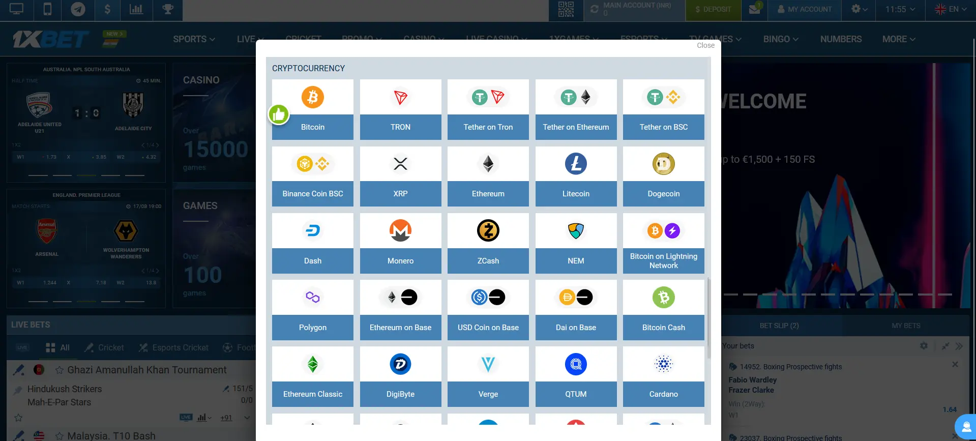 How to deposit and win at 1xBet in India using cryptocurrencies
