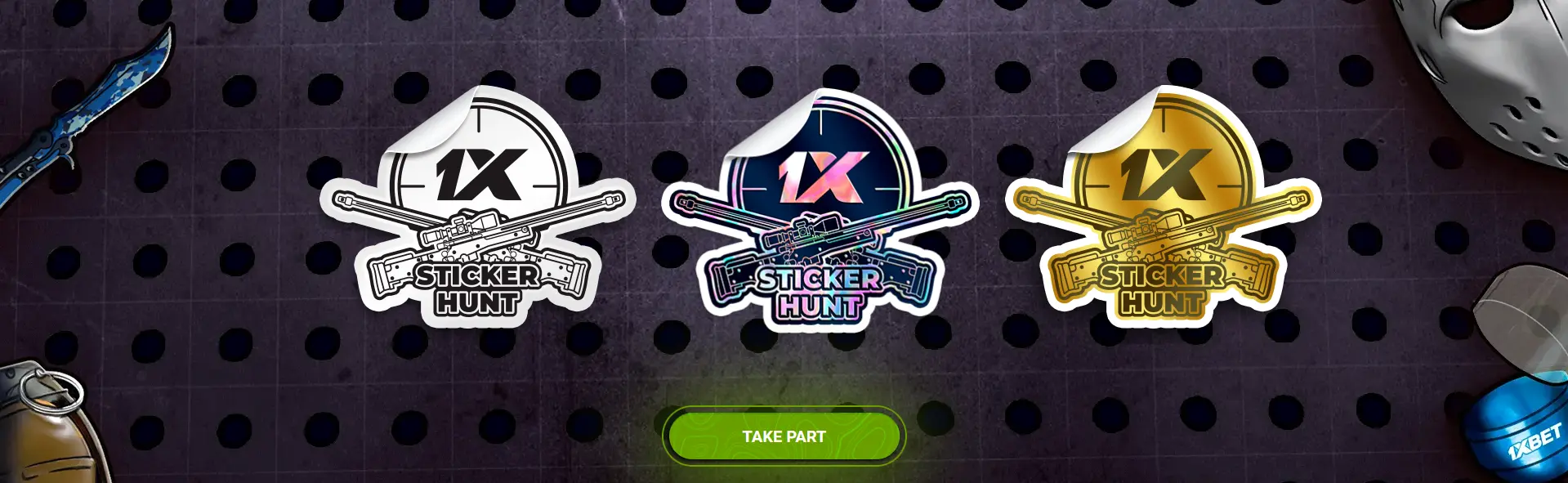 How to get stickers in the Operation: StickerHunt promotion at 1xBet