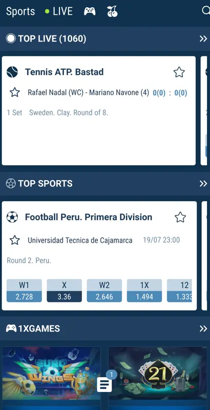 How to place a bet in 1xBet mobile app on Android How to place a bet in 1xBet mobile app on Android