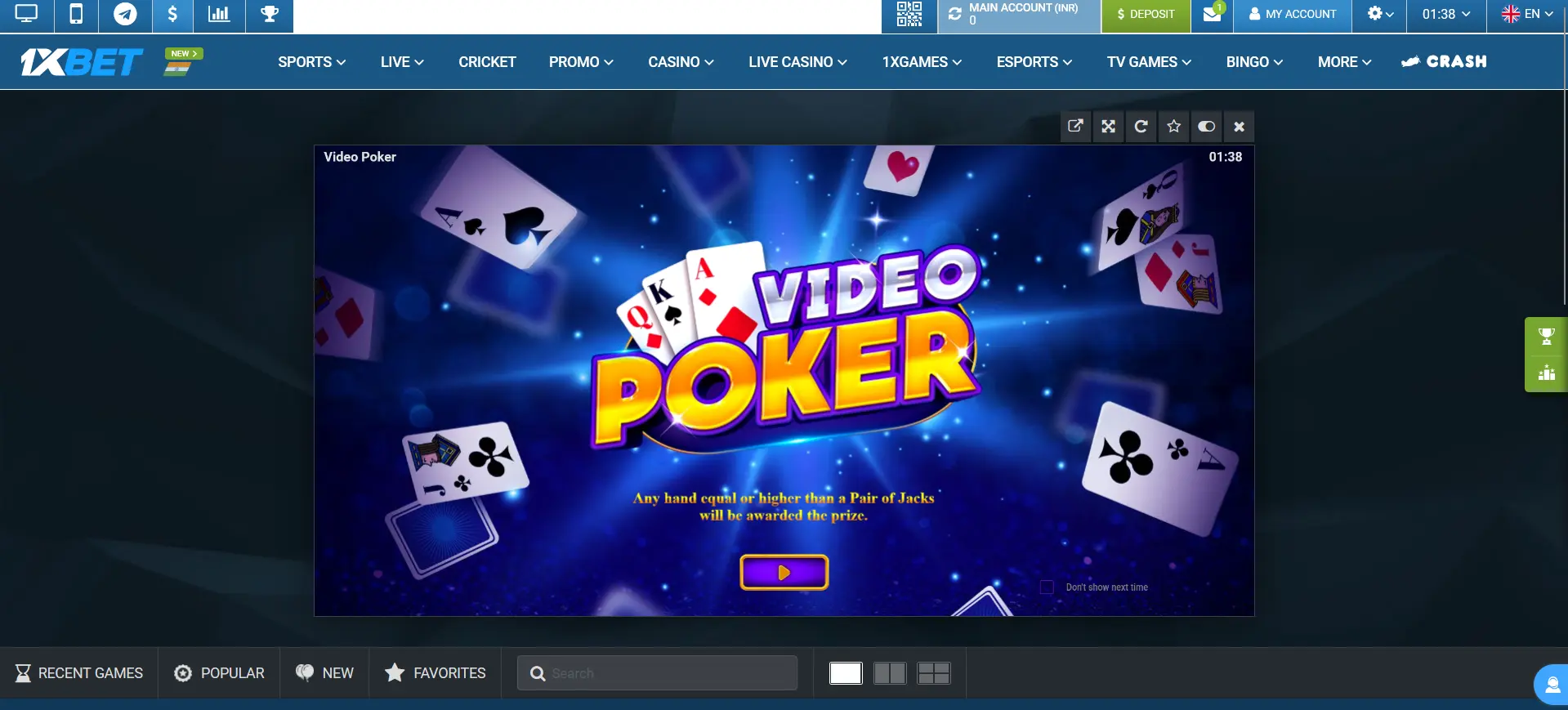 Video poker at 1xBet Video poker at 1xBet